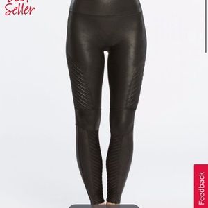 Spanx Faux Leather Moto Leggings